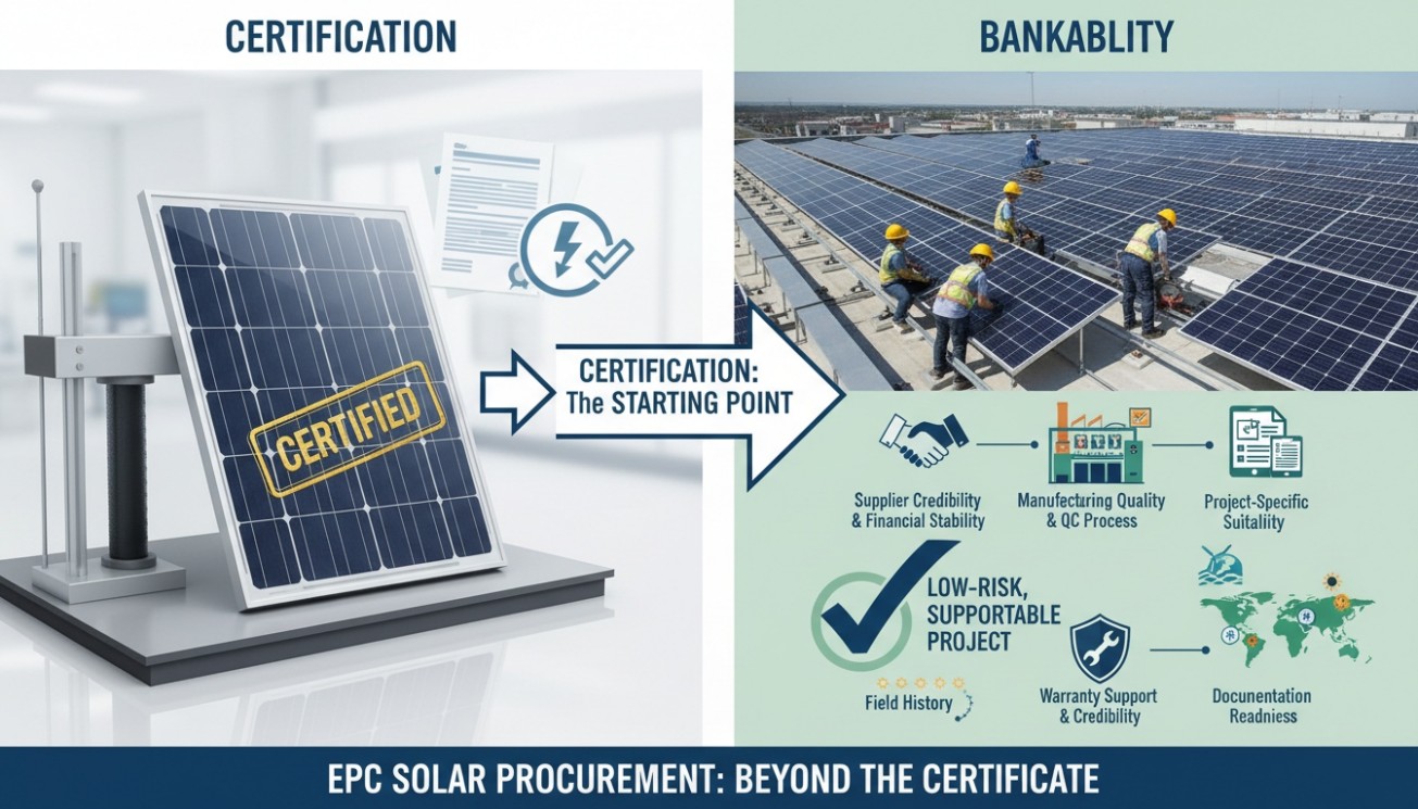 PV module certification and bankability comparison for commercial solar procurement and supplier evaluation